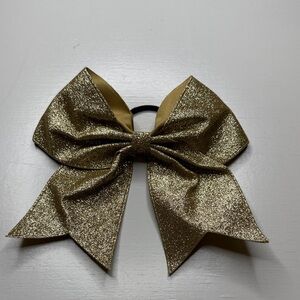 Sparkling Gold Glitter Hair Bow for Kids